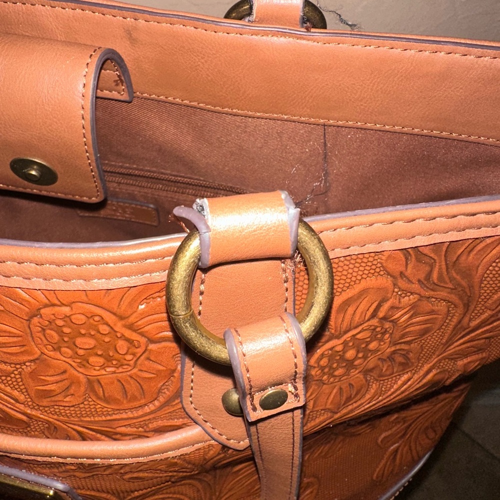 FRYE AND CO. Brown Embossed Tote Bag - Picture 9 of 11